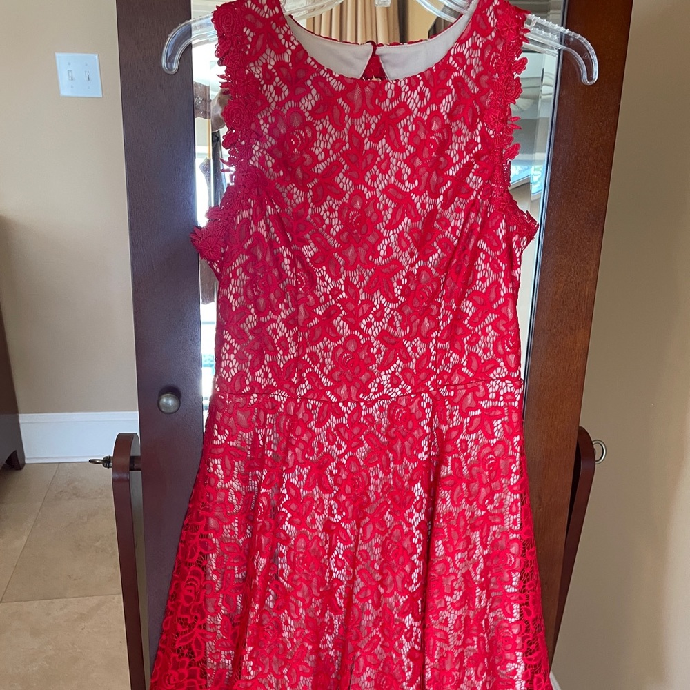 Mi Ami Red Lace Dress